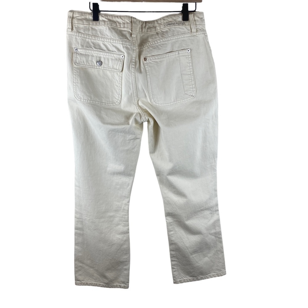 Current Elliot Cropped Boot Cut Front Patched Pockets Jeans in Wash Out Size 31 - Picture 8 of 10